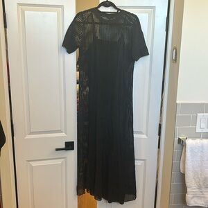 Cos Gray Open Knit Dress